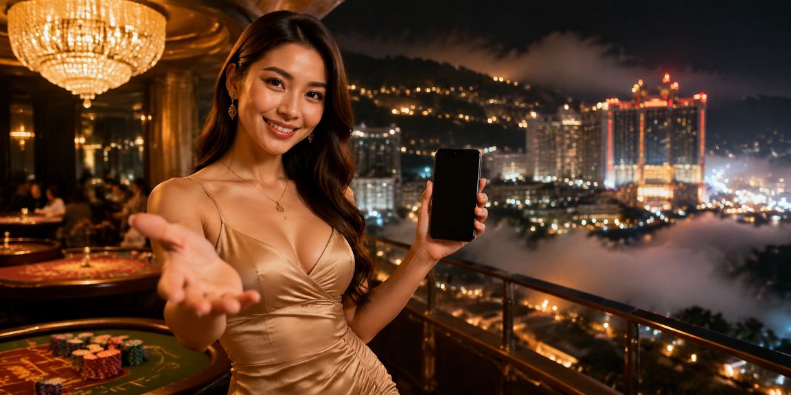 Pemain menggunakan telefon bimbit untuk bermain baccarat live di Genting Highlands