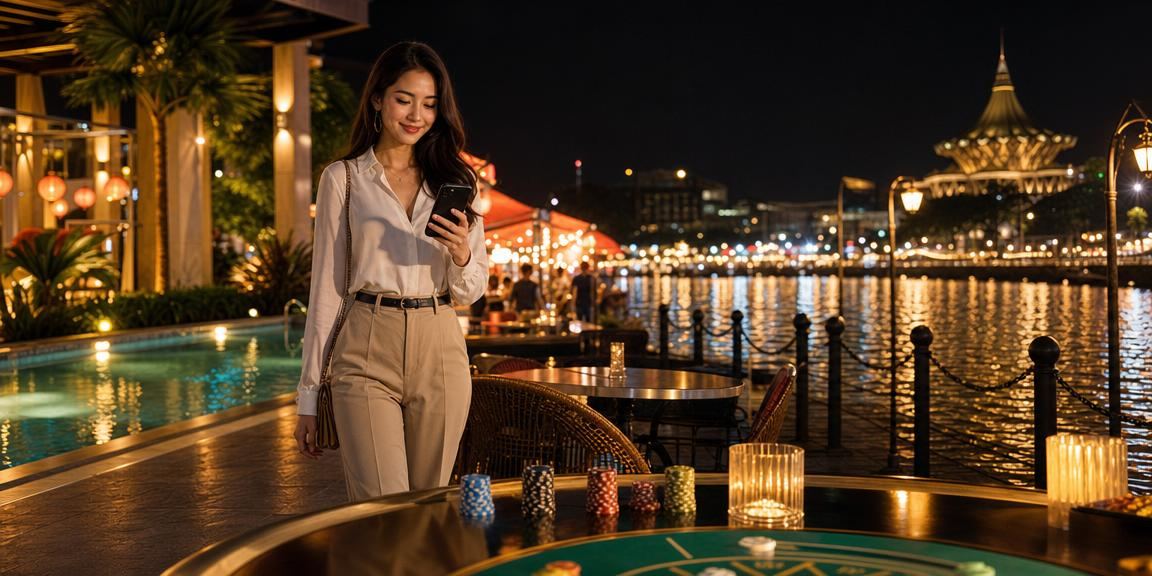 Pengguna di Kuching mengakses platform 5150 melalui telefon untuk semak odds terkini